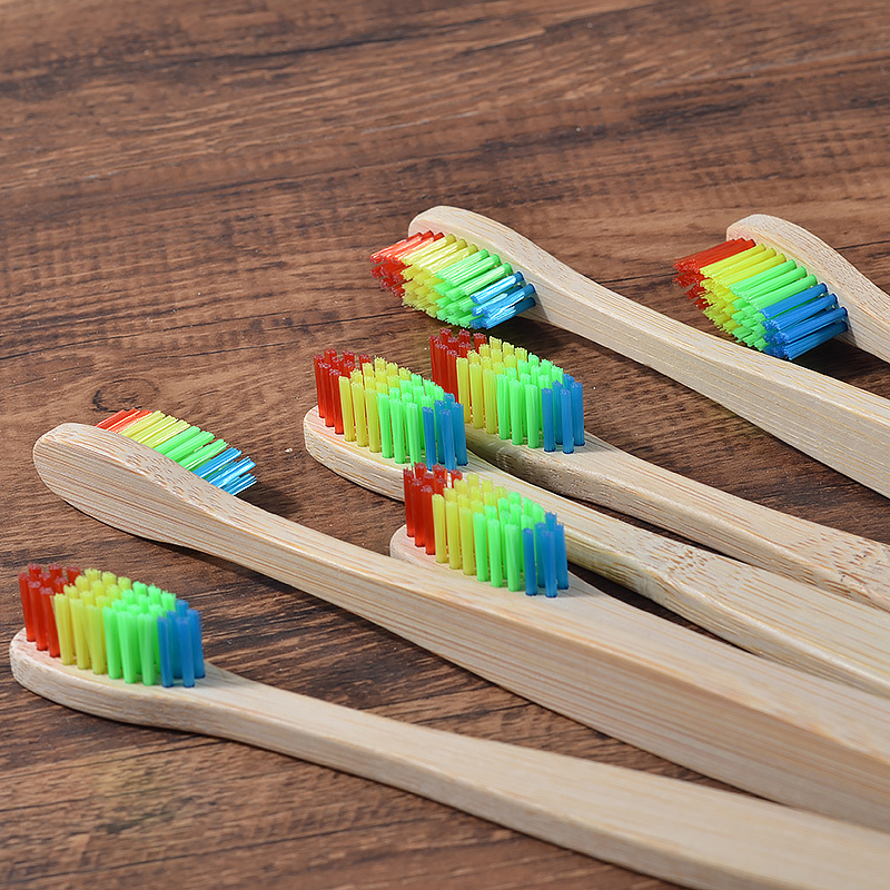 New Design Mixed Color Bamboo Toothbrush Eco Friendly Woode - Image 5