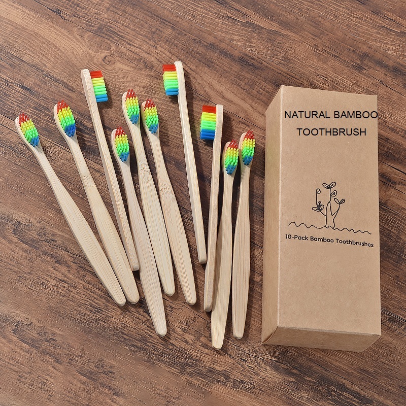 New Design Mixed Color Bamboo Toothbrush Eco Friendly Woode - Image 8