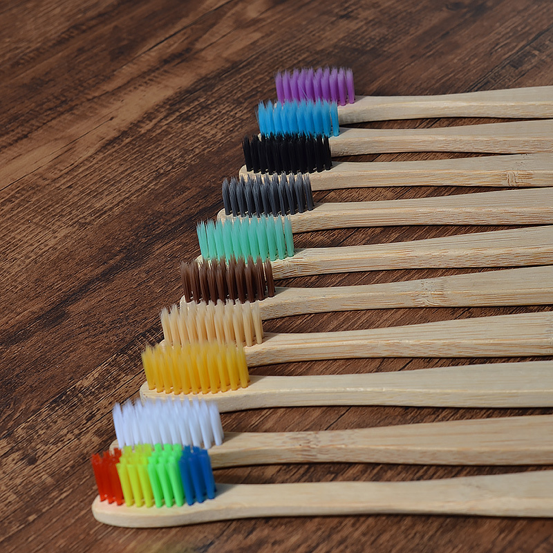 New Design Mixed Color Bamboo Toothbrush Eco Friendly Woode - Image 6