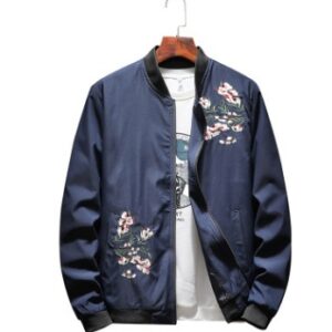 Spring and autumn thin men's baseball collar embroidered jacket Slim wild casual fashion jacket men