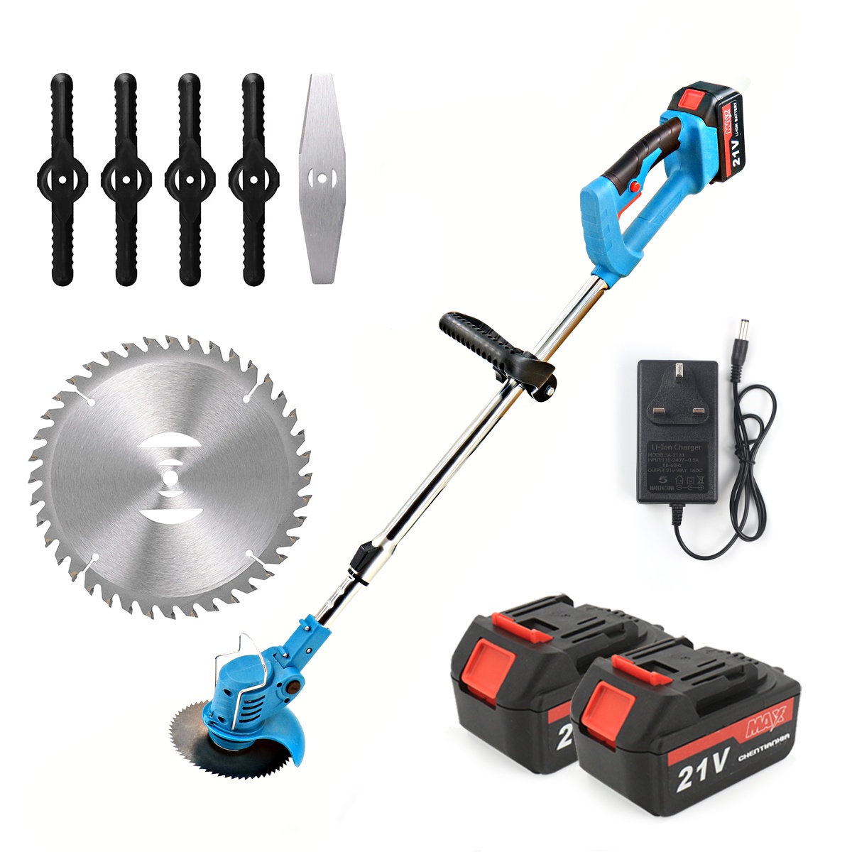 Electric Strimmer Grass Trimmer Cutter Garden Edger 21V Cordless 2 Battery - Image 5