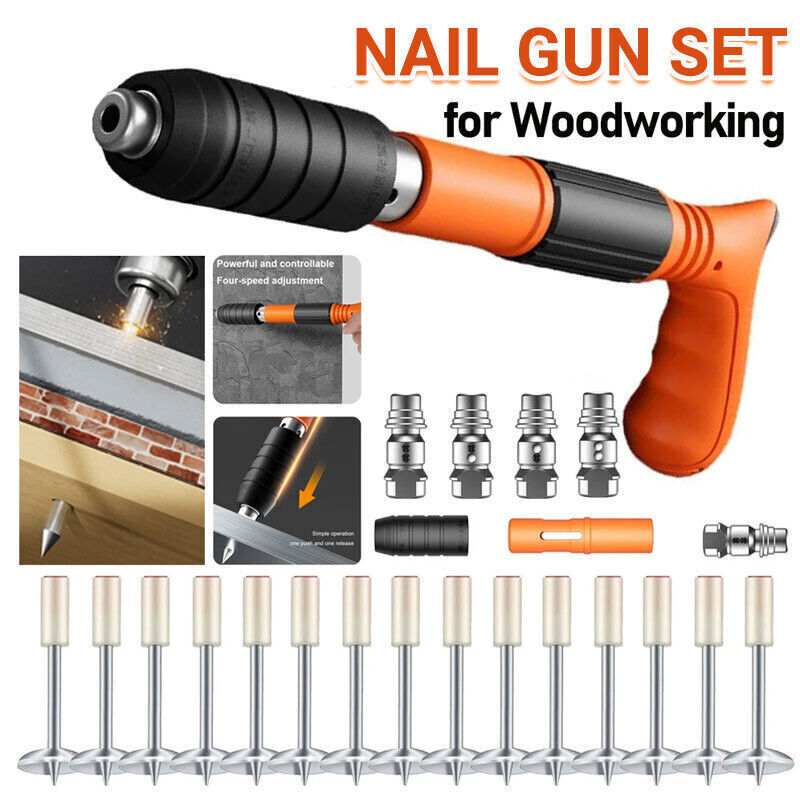 Woodworking Integrated Air Nailer Manual Steel Nail Nailer 4 Gears Power Gun NEW - Image 5