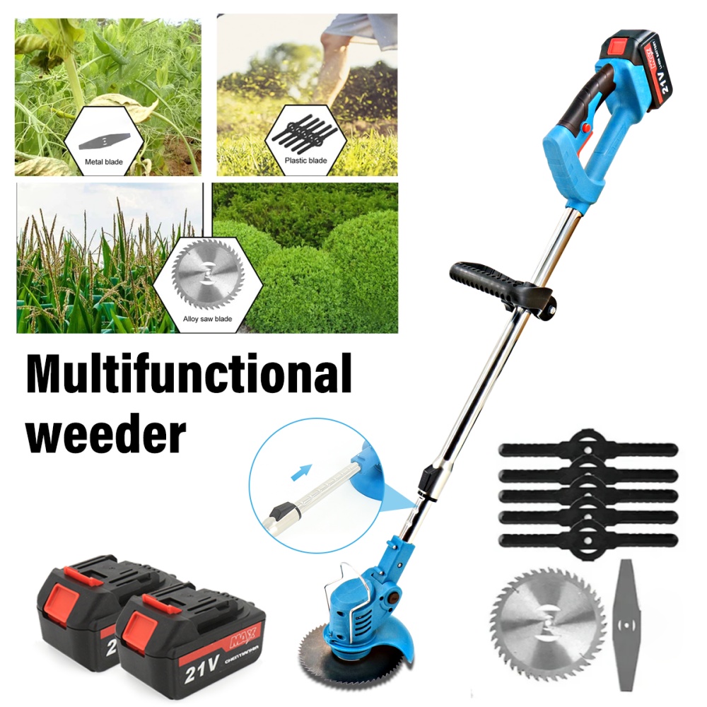 Electric Strimmer Grass Trimmer Cutter Garden Edger 21V Cordless 2 Battery