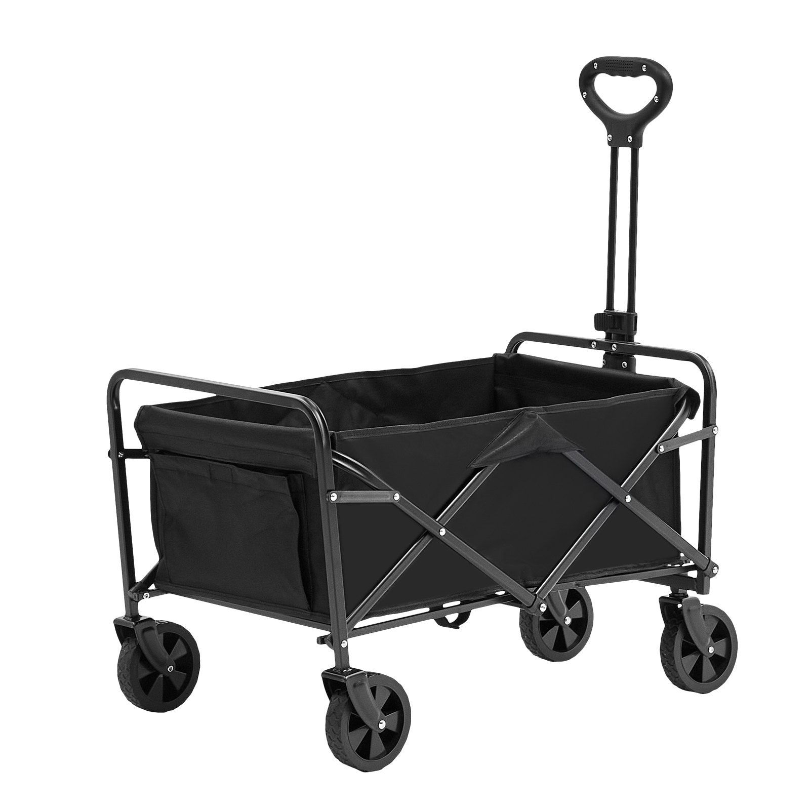 Collapsible Folding Wagon, 0.057 M Beach Wagon Cart With All-Terrain 12.7 Cm Wheels, Heavy Duty Folding Wagon Cart 99.8 Kg Weight Capacity With Drink Holders, Sports Wagon For Camping, Shopping - Image 7